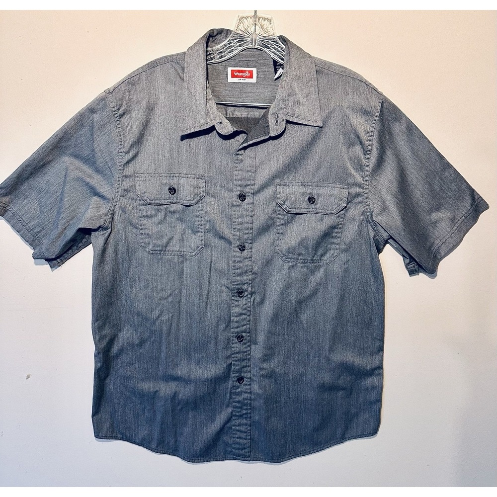 Wrangler Men's Premium Quality Short Sleeve Button-Down Shirt (Size LG) Vintage